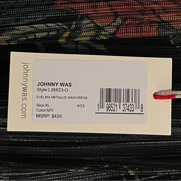 JOHNNY WAS new Evelina Metallic Floral Halter Maxi Dress - Picture 2 of 16